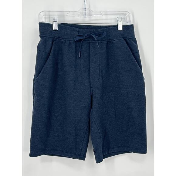 Lululemon Men’s Medium Navy Drawstring Shorts Cotton-Blend Casual Lounge Stretch - Picture 3 of 13